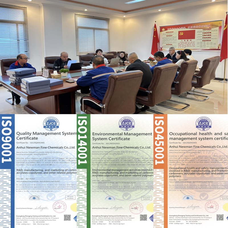 ISO 9001/14001/45001��Acrylates/C10-30 Alkyl Acrylate Cross polymer��  Pemulen TR-1/TR-2 polymer��Carbomer/Carbopol Ultrez 20/21/10/30, Carbomer/Carbopol SF-1/Aqua 30
